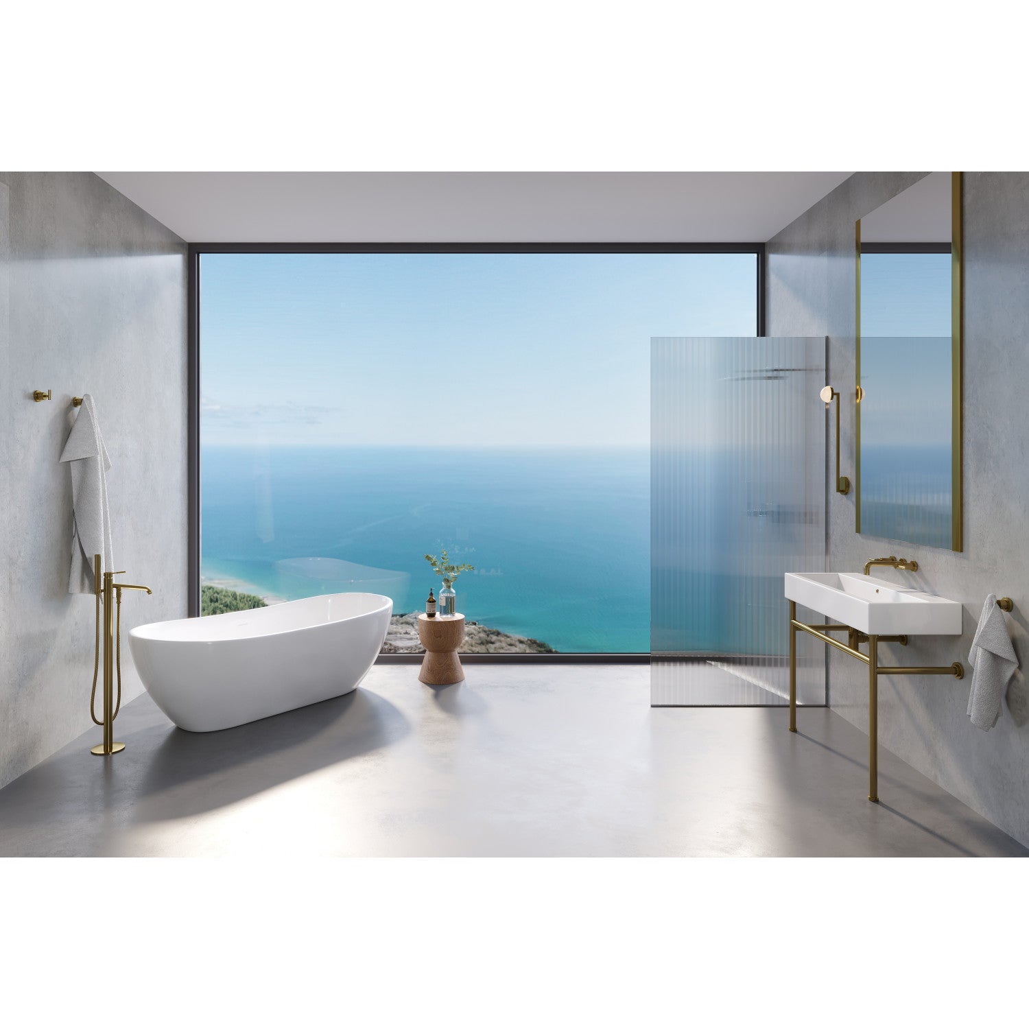 Kingston Sona KS8123DL - Concord Double-Handle 3-Hole Wall Mount Bathroom Faucet, Antique Brass — thumbnail 3